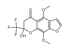 7-hydroxy-4,9-dimethoxy-7-(trifluoromethyl)-6,7-dihydro-5H-furo[3,2-g]chromen-5-one Structure