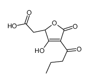 (2S)-4-Butyryl-3-hydroxy-5-oxo-2,5-dihydrofuran-2-acetic acid结构式