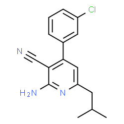 2-Amino-4-(3-chlorophenyl)-6-isobutylnicotinonitrile structure