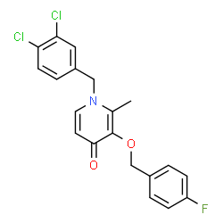 1-(3,4-Dichlorobenzyl)-3-[(4-fluorobenzyl)oxy]-2-methyl-4(1H)-pyridinone结构式