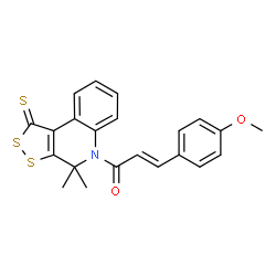 (2E)-1-(4,4-dimethyl-1-thioxo-1,4-dihydro-5H-[1,2]dithiolo[3,4-c]quinolin-5-yl)-3-(4-methoxyphenyl)prop-2-en-1-one Structure