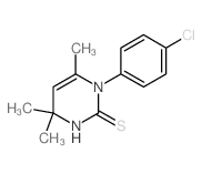 1-(4-chlorophenyl)-4,4,6-trimethyl-3H-pyrimidine-2-thione structure
