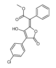 [4-(4-Chloro-phenyl)-3-hydroxy-5-oxo-5H-furan-(2E)-ylidene]-phenyl-acetic acid methyl ester结构式