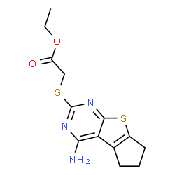 Ethyl [(4-amino-6,7-dihydro-5H-cyclopenta[4,5]thieno[2,3-d]pyrimidin-2-yl)sulfanyl]acetate Structure