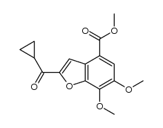 6,7-Dimethoxy-2-cyclopropylcarbonyl-benzofuran-4-carboxylic acid methyl ester结构式
