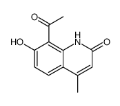 8-acetyl-7-hydroxy-4-methylquinolin-2-one结构式