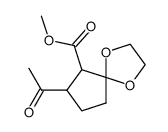 methyl 7-acetyl-1,4-dioxaspiro[4.4]nonane-6-carboxylate结构式