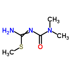 3-(amino-methylsulfanyl-methylidene)-1,1-dimethyl-urea structure