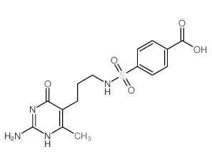Benzoic acid,4-[[[3-(2-amino-1,6-dihydro-4-methyl-6-oxo-5-pyrimidinyl)propyl]amino]sulfonyl]-结构式