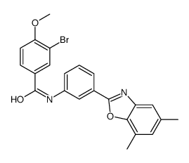 3-bromo-N-[3-(5,7-dimethyl-1,3-benzoxazol-2-yl)phenyl]-4-methoxybenzamide结构式