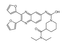 1,3-PIPERIDINEDICARBOXAMIDE, N1-(2,3-DI-2-FURANYL-6-QUINOXALINYL)-N3,N3-DIETHYL- Structure