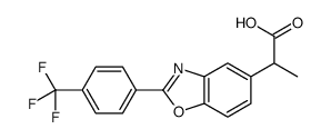 α-Methyl-2-[4-(trifluoromethyl)phenyl]-5-benzoxazoleacetic acid结构式