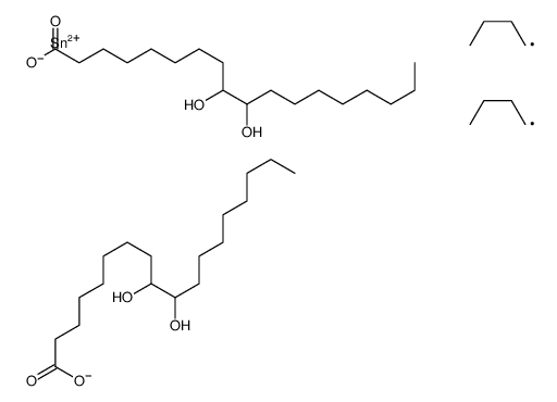 [dibutyl(9,10-dihydroxyoctadecanoyloxy)stannyl] 9,10-dihydroxyoctadecanoate Structure