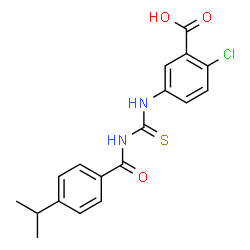 2-CHLORO-5-[[[[4-(1-METHYLETHYL)BENZOYL]AMINO]THIOXOMETHYL]AMINO]-BENZOIC ACID Structure