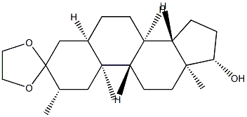 17β-Hydroxy-2β-methyl-5β-androstan-3-one ethylene acetal结构式