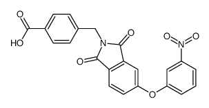 4-[[5-(3-nitrophenoxy)-1,3-dioxoisoindol-2-yl]methyl]benzoic acid Structure