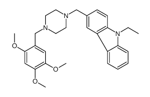 9-ethyl-3-[[4-[(2,4,5-trimethoxyphenyl)methyl]piperazin-1-yl]methyl]carbazole结构式