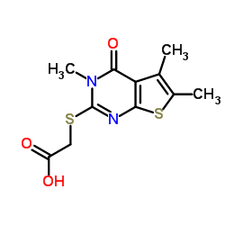 (3,5,6-TRIMETHYL-4-OXO-3,4-DIHYDRO-THIENO[2,3-D ]PYRIMIDIN-2-YLSULFANYL)-ACETIC ACID Structure