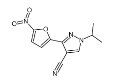 3-(5-nitrofuran-2-yl)-1-propan-2-ylpyrazole-4-carbonitrile结构式