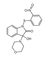 3-hydroxy-3-morpholin-4-yl-1-(2-nitro-phenylsulfanyl)-1,3-dihydro-indol-2-one Structure
