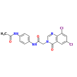 N-(4-Acetamidophenyl)-2-(6,8-dichloro-4-oxo-3(4H)-quinazolinyl)acetamide Structure