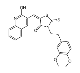 (5Z)-3-[2-(3,4-dimethoxyphenyl)ethyl]-5-[(2-oxo-1H-quinolin-3-yl)methylidene]-2-sulfanylidene-1,3-thiazolidin-4-one Structure