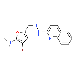 2-Furancarboxaldehyde,4-bromo-5-(dimethylamino)-,2-quinolinylhydrazone (9CI) structure