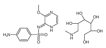 4-amino-N-(3-methoxypyrazin-2-yl)benzenesulfonamide,(2R,3R,4R,5S)-6-(methylamino)hexane-1,2,3,4,5-pentol结构式