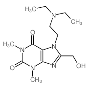 1H-Purine-2,6-dione,7-[2-(diethylamino)ethyl]-3,7-dihydro-8-(hydroxymethyl)-1,3-dimethyl-结构式