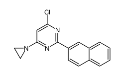 4-(aziridin-1-yl)-6-chloro-2-naphthalen-2-ylpyrimidine结构式