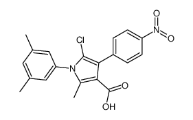 5-chloro-1-(3,5-dimethyl-phenyl)-2-methyl-4-(4-nitro-phenyl)-pyrrole-3-carboxylic acid Structure