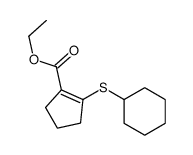 ethyl 2-cyclohexylsulfanylcyclopentene-1-carboxylate结构式