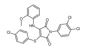 3-(4-chlorophenyl)sulfanyl-1-(3,4-dichlorophenyl)-4-(2-methoxyanilino)pyrrole-2,5-dione结构式