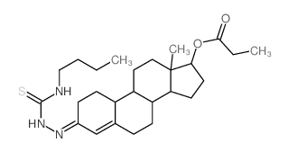 Estr-4-en-3-one,17-(1-oxopropoxy)-, 3-[[(butylamino)thioxomethyl]hydrazone], (17b)- (9CI) Structure