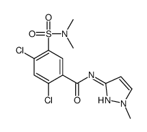 2,4-dichloro-5-(dimethylsulfamoyl)-N-(1-methylpyrazol-3-yl)benzamide结构式