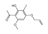 4-allyloxy-2-hydroxy-3-iodo-6-methoxyacetophenone结构式