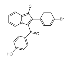 [2-(4-Bromo-phenyl)-1-chloro-indolizin-3-yl]-(4-hydroxy-phenyl)-methanone Structure