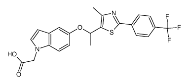 (rac)-(5-{1-[4-methyl-2-(4-trifluoromethyl-phenyl)-thiazol-5-yl]-ethoxy}-indol-1-yl)-acetic acid Structure