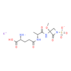 D-γGlu-D-Ala-[(3R)-3α-Methoxy-2-oxo-1-potassiosulfoazetidin-3-yl]-NH2结构式