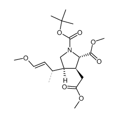 1-(tert-butyl) 2-methyl (2S,3S,4R)-3-(2-methoxy-2-oxoethyl)-4-(4-methoxybut-3-en-2-yl)pyrrolidine-1,2-dicarboxylate结构式