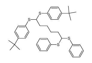 1,1-bis(phenylthio)-6,6-bis-((p-tertbutylphenyl)thio)hexane Structure