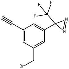 3-(3-(Bromomethyl)-5-ethynylphenyl)-3-(trifluoromethyl)-3H-diazirine结构式