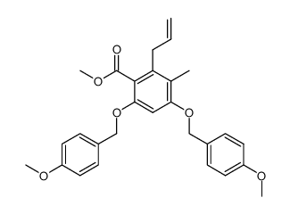 2-Allyl-4,6-bis-(4-methoxy-benzyloxy)-3-methyl-benzoic acid methyl ester结构式