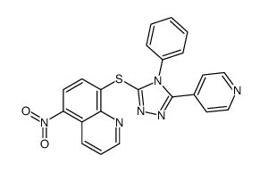 5-Nitro-8-((4-phenyl-5-(4-pyridyl)-4H-1,2,4-triazol-3-yl)thio)quinolin e Structure