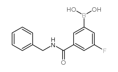 3-(苄基氨甲酰基)-5-氟苯基硼酸结构式
