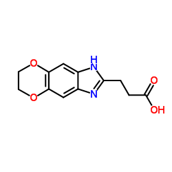 3-(6,7-Dihydro-1H-[1,4]dioxino[2,3-f]benzimidazol-2-yl)propanoic acid结构式