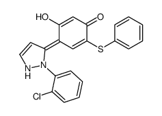 4-[2-(2-chlorophenyl)-1H-pyrazol-3-ylidene]-5-hydroxy-2-phenylsulfanylcyclohexa-2,5-dien-1-one结构式