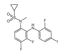 N-(3,4-difluoro-2-(2-fluoro-4-iodophenylamino)phenyl)-N-methyl cyclopropane sulfonamide结构式
