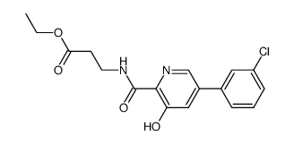 3-[(3-Hydroxy-5-(3-chlorophenyl)-pyridine-2-carbonyl)-amino]-propionic acid ethyl ester结构式