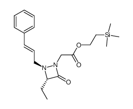 4-ethyl-1-(3-phenylprop-2-enyl)-2-<((2-trimethylsilyl)ethoxy)carbonyl)methyl>-1,2-diazetidin-3-one结构式